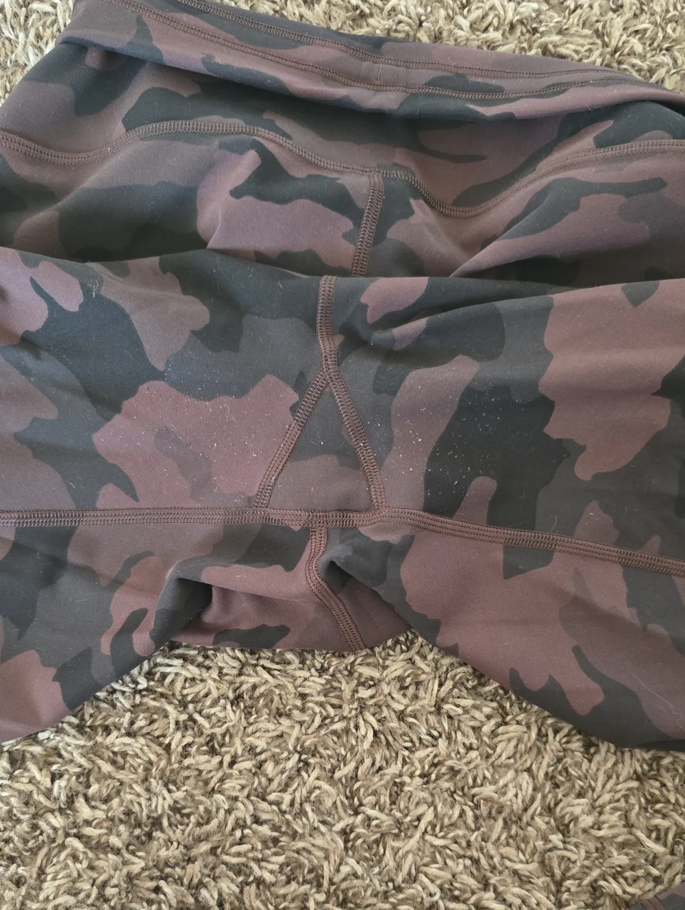 Lululemon Athletica Camo High-Waist Leggings in Brown and Black